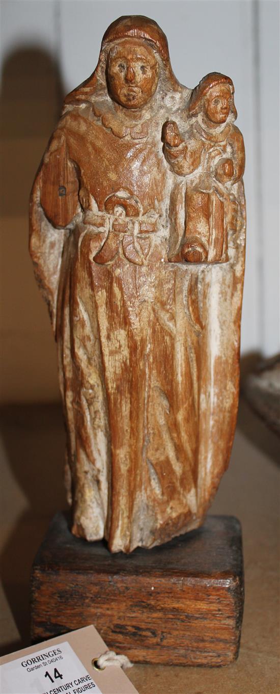 Two 18th century carved wood biblical figures